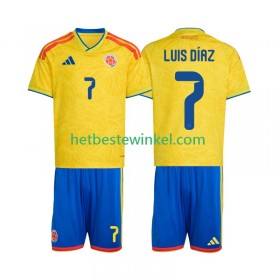 Colombia Luis Diaz 7 World Cup Voetbalshirts Kind Thuis 2026